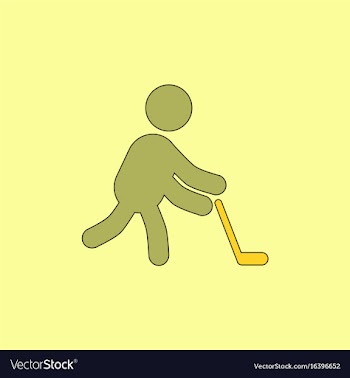 Silhouette of athlete practicing hokey vector image