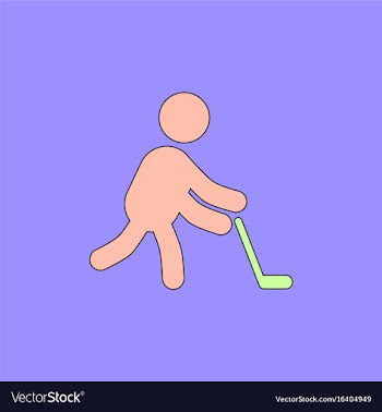 Silhouette of athlete practicing hokey vector image