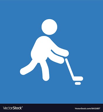 Silhouette of athlete practicing hokey vector image
