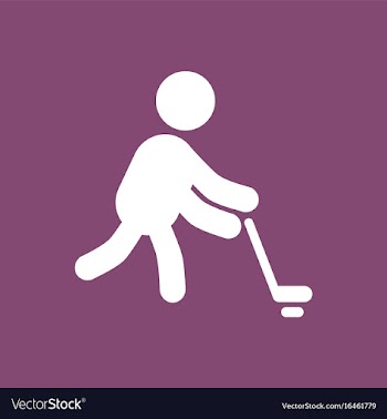 Silhouette of athlete practicing hokey vector image