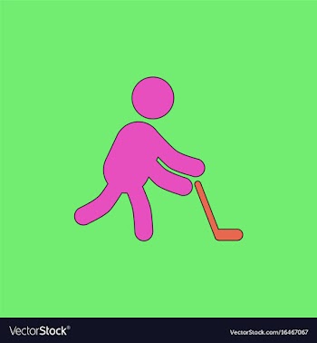 Silhouette of athlete practicing hokey vector image