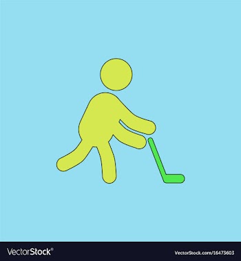 Silhouette of athlete practicing hokey vector image