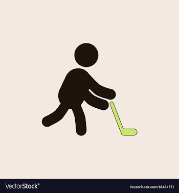 Silhouette of athlete practicing hokey vector image