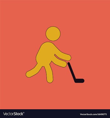 Silhouette of athlete practicing hokey vector image