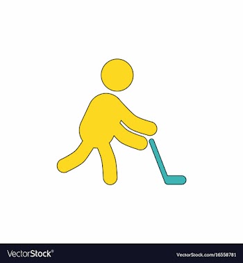 Silhouette of athlete practicing hokey vector image