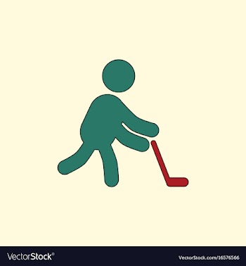 Silhouette of athlete practicing hokey vector image