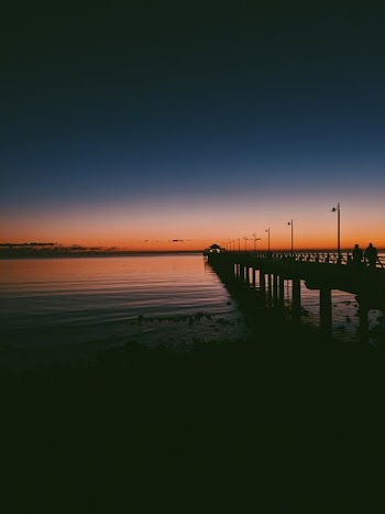 Silhouette of Bridge during Nighttime