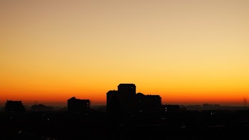 Silhouette of Buildings during Sunset