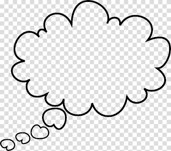 Silhouette of cloud, Speech balloon Drawing , Online Thinking transparent background PNG clipart