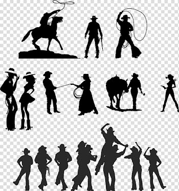 Silhouette of cowboys, Country-western dance Line dance Country music Country dance, cowboy boots transparent background PNG clipart