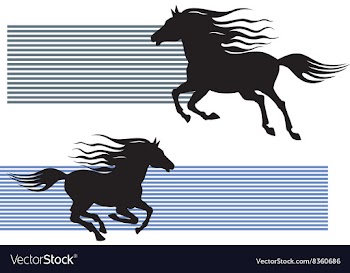 Silhouette of Galloping Horses vector image