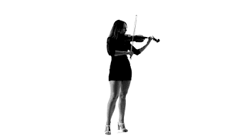 Silhouette of girl in a short black dress playing the violin Stock ...