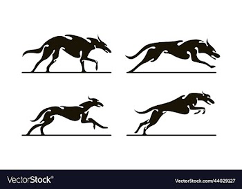 silhouette of greyhound dog running design
