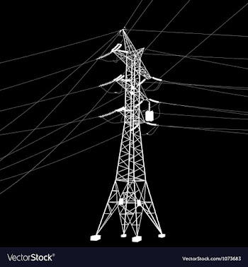 Silhouette of high voltage power line vector image