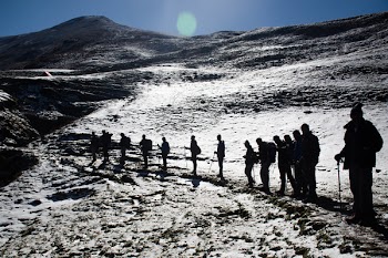 Silhouette of Hikers