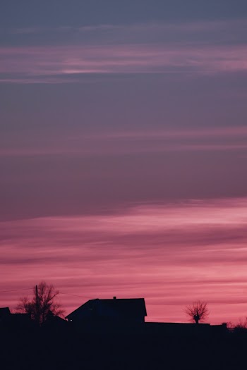 Silhouette of House during Golden Hour