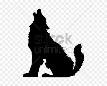 Silhouette Of Howling Wolf Clipart - Howling Wolf Silhouette Sitting