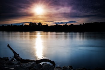 Silhouette of Island during Golden Hour
