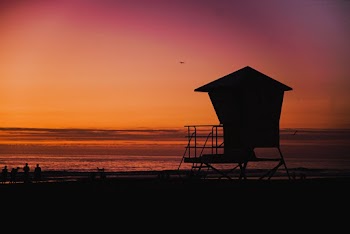 Silhouette Of Lifeguard Tower