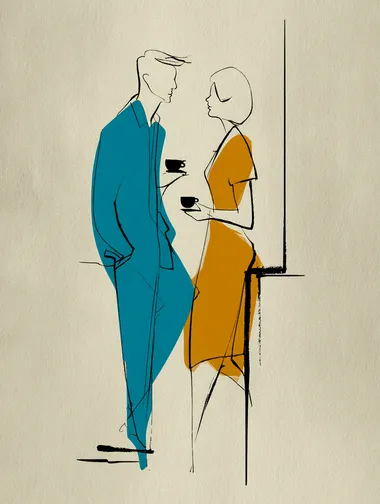 Silhouette of Lovers: Minimalist Coffee Moment Silhouette of Lovers: Minimalist Coffee Moment
