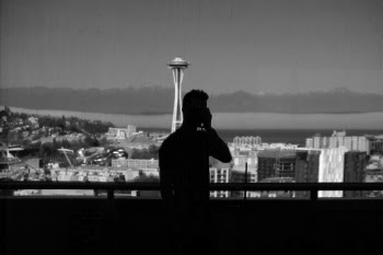 Silhouette of Man Near Handrails