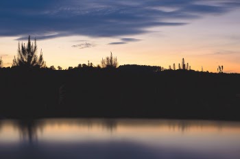 Silhouette of Mountain at Daytime