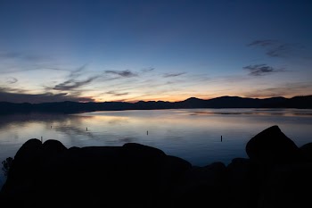 Silhouette Of Mountain During Sunset