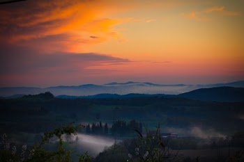 silhouette of mountain during sunset
