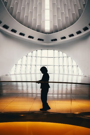 Silhouette of Person Inside A Building