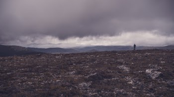 Silhouette of Person Standing Near Open Field during Daytime