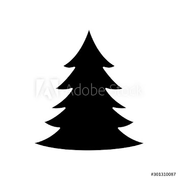 silhouette of pine tree christmas design