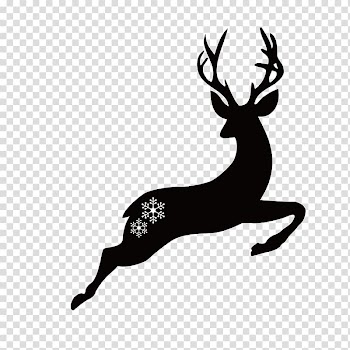 Silhouette of reindeer illustration, Deer Christmas Illustration, Deer silhouettes transparent background PNG clipart