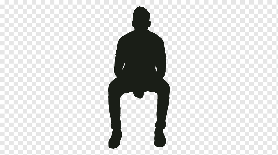 silhouette of sitting person, Silhouette Sitting, sitting man, angle, furniture, animals png