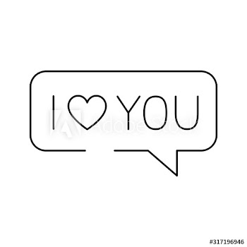 silhouette of speech bubble with heart on white background design