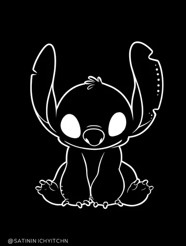 Silhouette of Stitch from Lilo and Stitch - Vinyl Sticker Design Silhouette of Stitch from Lilo and Stitch - Vinyl Sticker Design