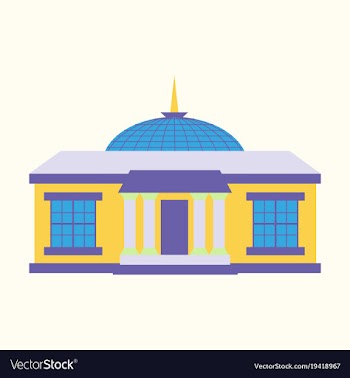 Silhouette of the government building on vector image