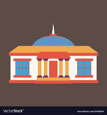Silhouette of the government building on vector image