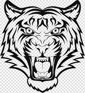 Silhouette of tiger illustration, Drawing Art , tatto transparent background PNG clipart