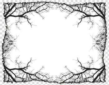 Silhouette of tree template, Halloween Jack Skellington Jack-o'-lantern , Border terror transparent background PNG clipart