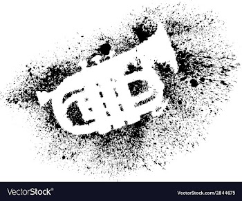 Silhouette of trumpet with grunge black splashes vector image