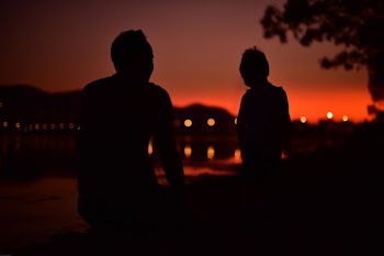 Silhouette of Two People