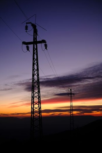 silhouette of utility pole