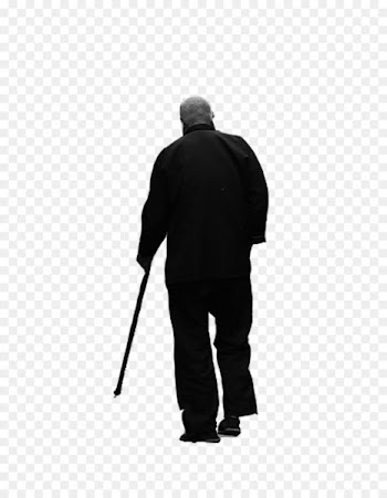 Silhouette Old age - The figure of a lonely old man 