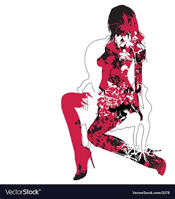 Silhouette on chair grunge vector image