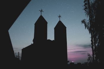 Silhouette Photo of Church during Dawn