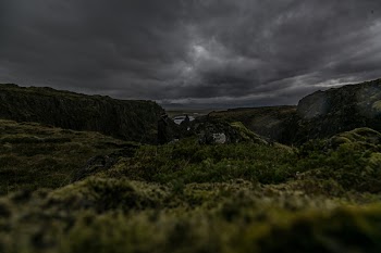 Silhouette Photo of Green Filled Mountains