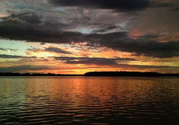 silhouette photo of islet