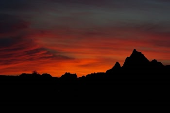 Silhouette Photo of Mountains during Golden Hour