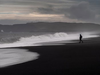 silhouette photo of person on seashore