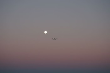 silhouette photo of plane on the sky